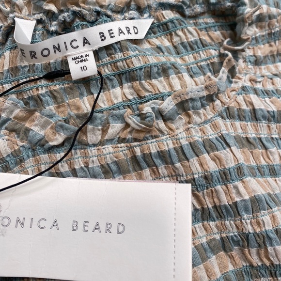 Veronica Beard Dress Smocked Ruffles Short $495 - Picture 10 of 13